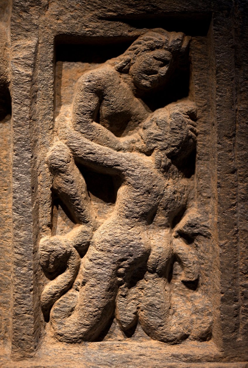 Tryton. Płaskorzeźba, sztuka Gandhary (Pakistan), II-III w. Koreańskie Muzeum Narodowe, Seul (Korea Południowa). autorstwa Gandhara School