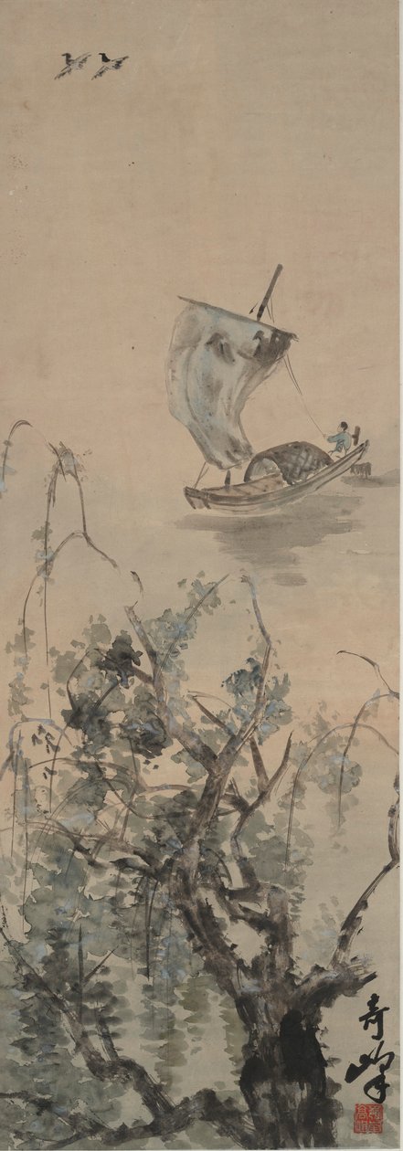 Rybak w krajobrazie autorstwa Gao Qifeng