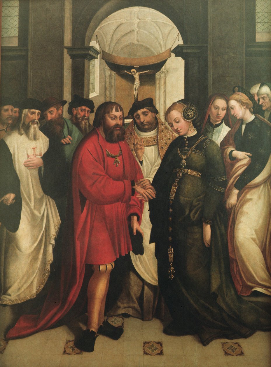 Ślub Manuela i Marii Świętego Aleksa, 1541 autorstwa Garcia Fernandes