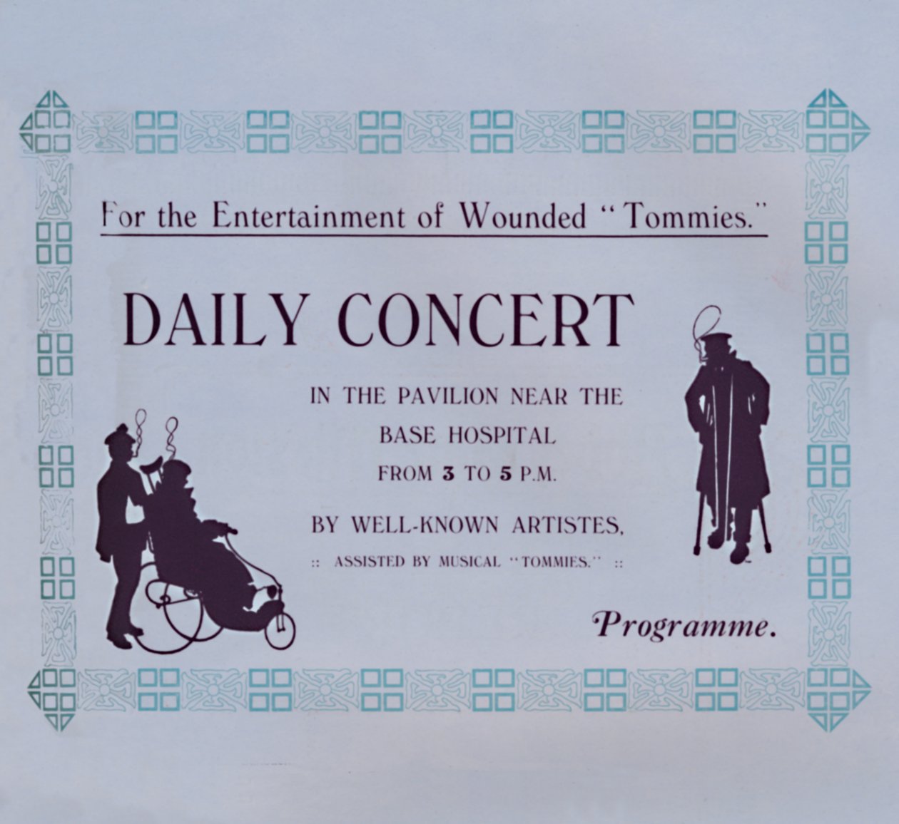 Ogłoszenie na koncert, 1917 autorstwa Garratt and Atkinson