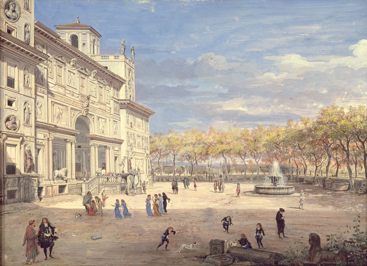 Willa Medici, Rzym, 1685 autorstwa Gaspar van Wittel