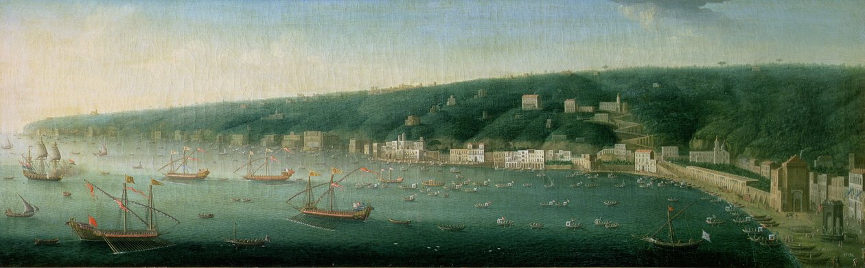 Widok Neapolu od wschodu, 1730 autorstwa Gaspar Butler
