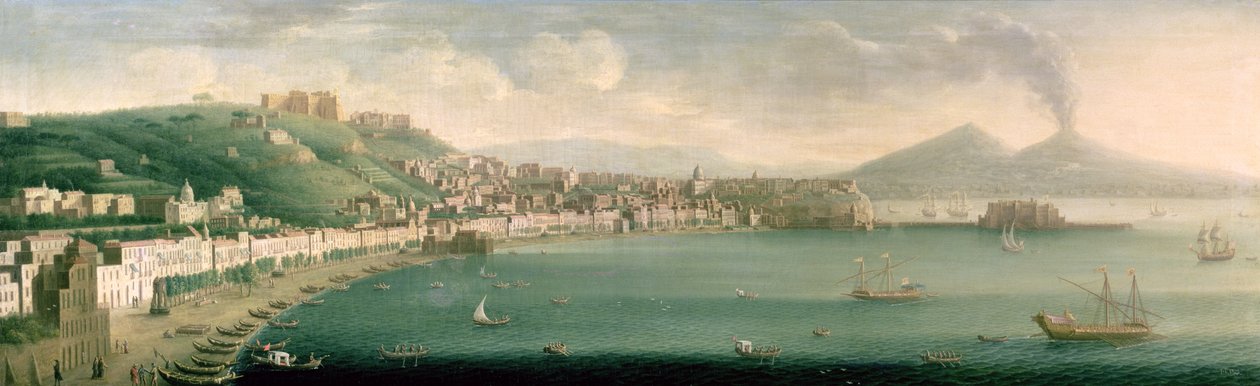 Widok Neapolu od zachodu, 1730 autorstwa Gaspar Butler