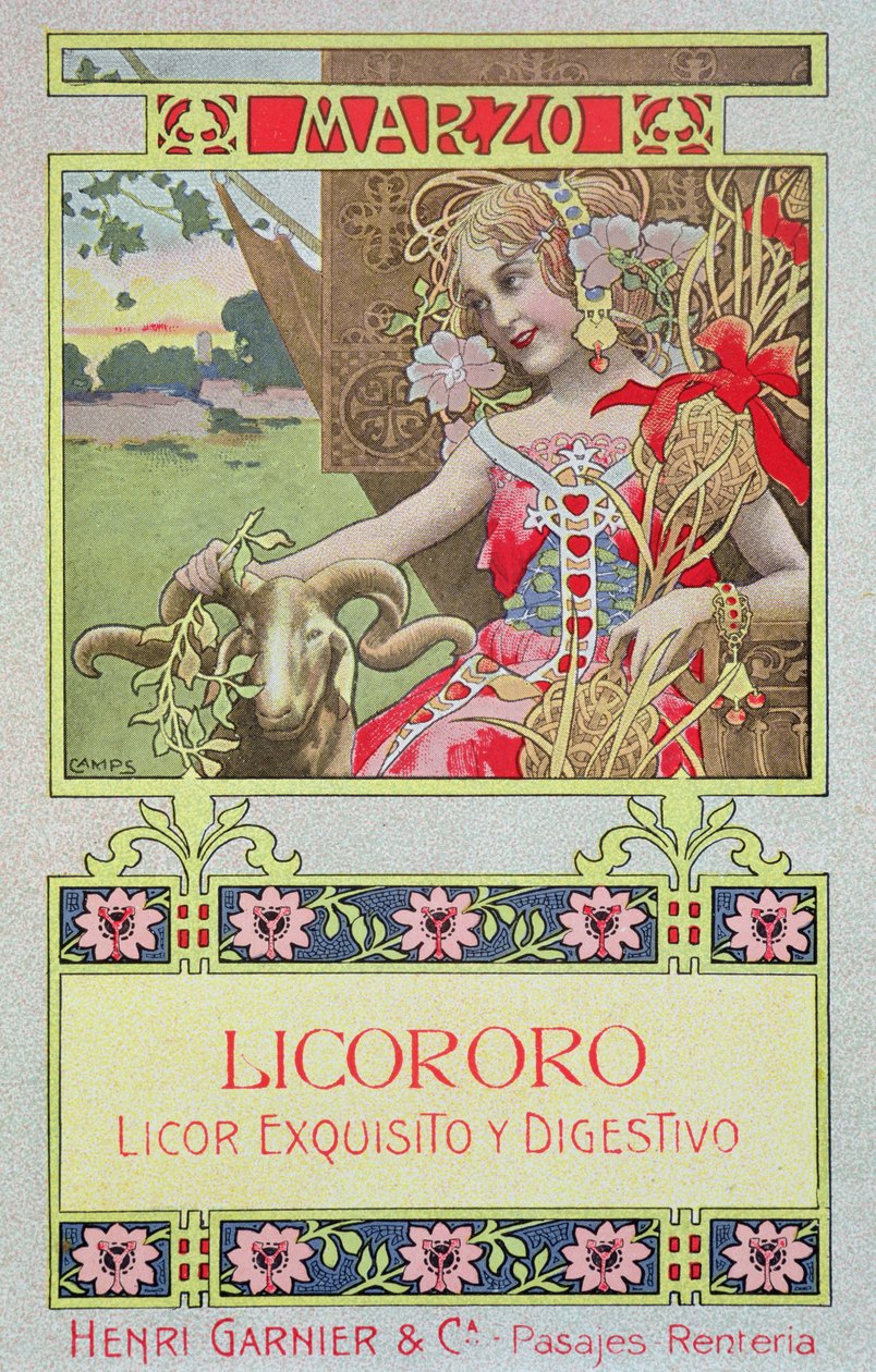 Marzec, z kalendarza Henri Garnier & Co. autorstwa Gaspar Camps Junyent