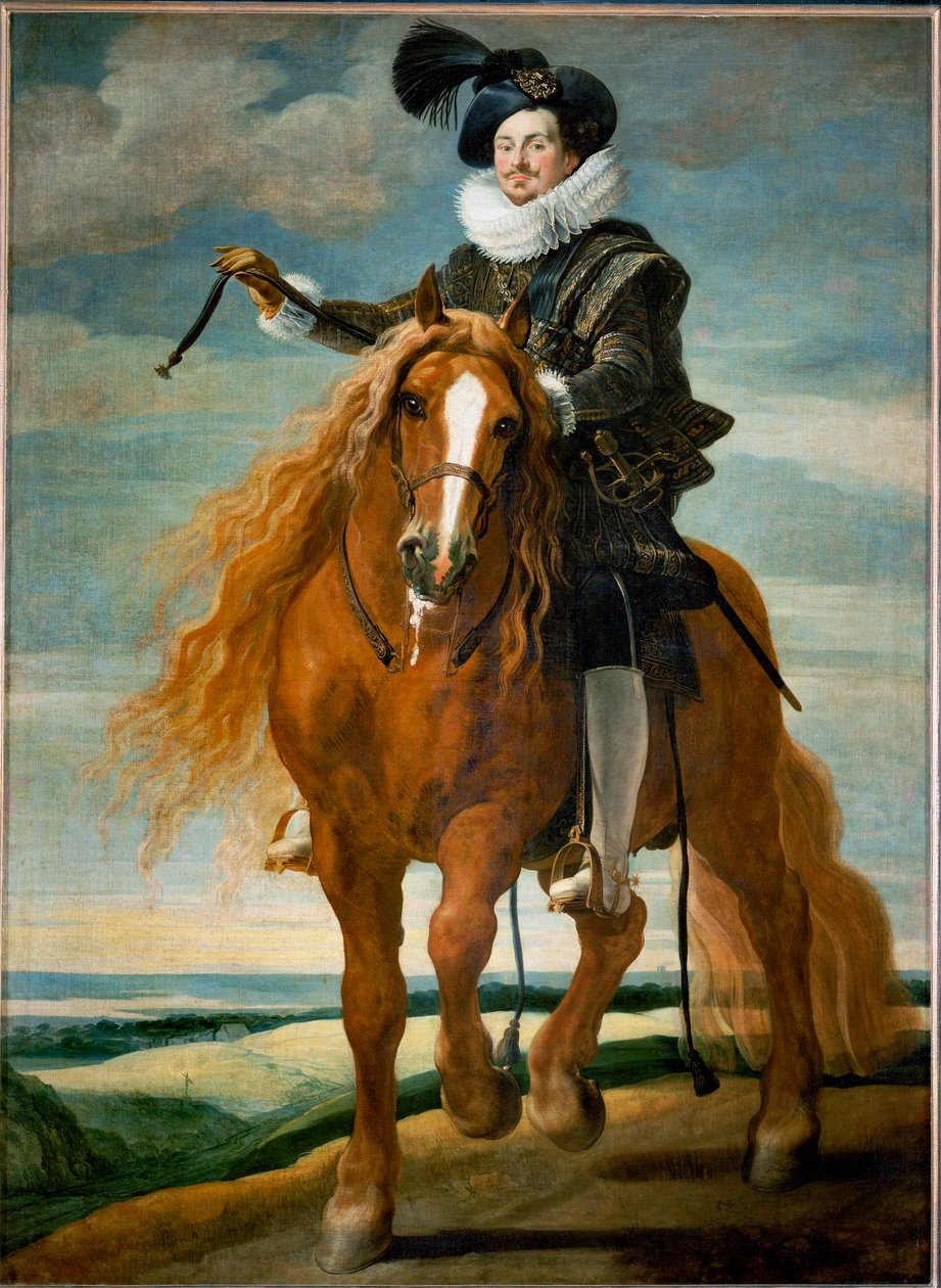 Portret konny Don Diego Messia Felipe de Guzman, Marques de Leganes ... (obraz na płótnie) autorstwa Gaspar De Crayer