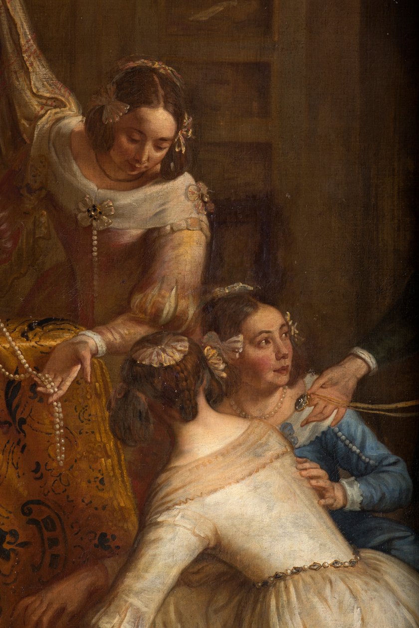 Kościół parafialny (Eglise Saint-Brice). Obraz „The Arcyksiążę Izabela Hiszpańska daje biżuterię bazyliku Saint-Martin z Halle”. Gaspar de Crayer. autorstwa Gaspar De Crayer