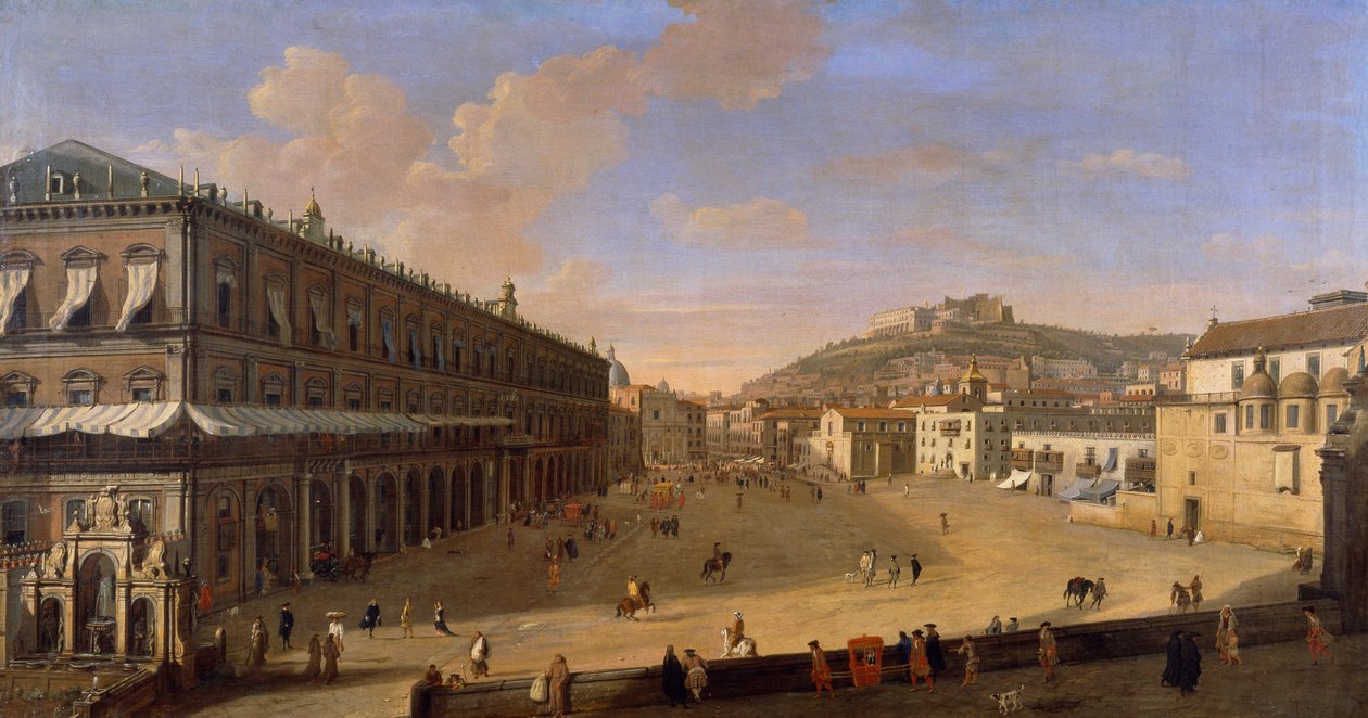 Plac Pałacowy w Neapolu, autorstwa Gaspara van Wittel (1652 lub 1653-1736) autorstwa Gaspar van Wittel