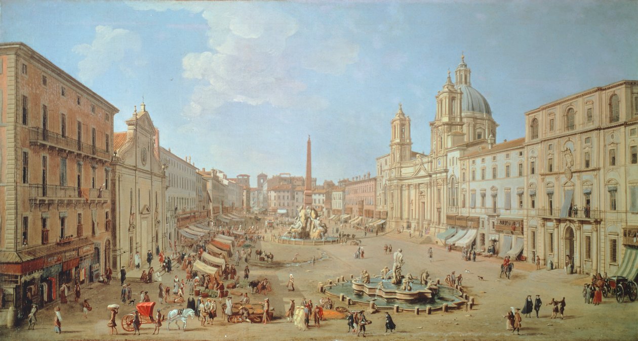 Rzym, Piazza Navona (olej na płótnie) autorstwa Gaspar van Wittel