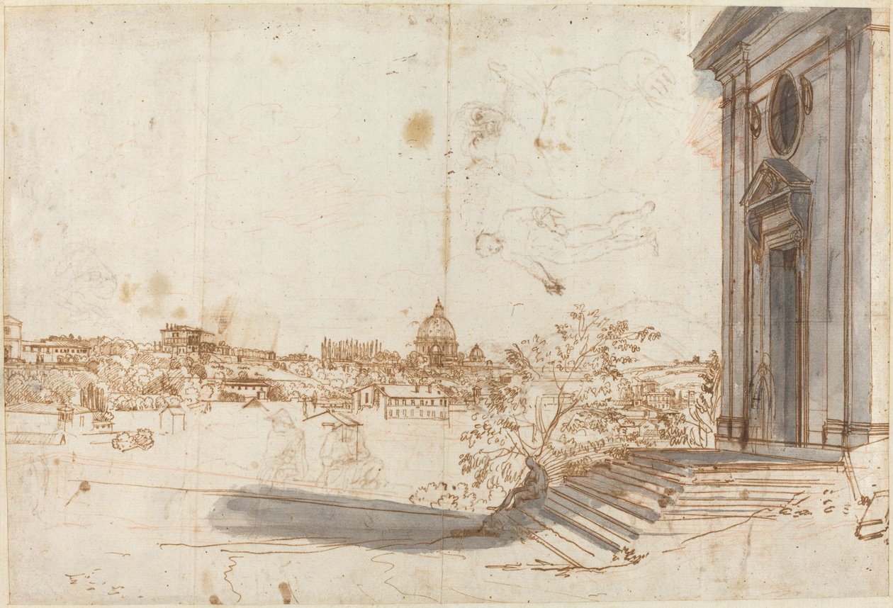 Widok na Rzym z Santa Maria del Priorato autorstwa Gaspar van Wittel