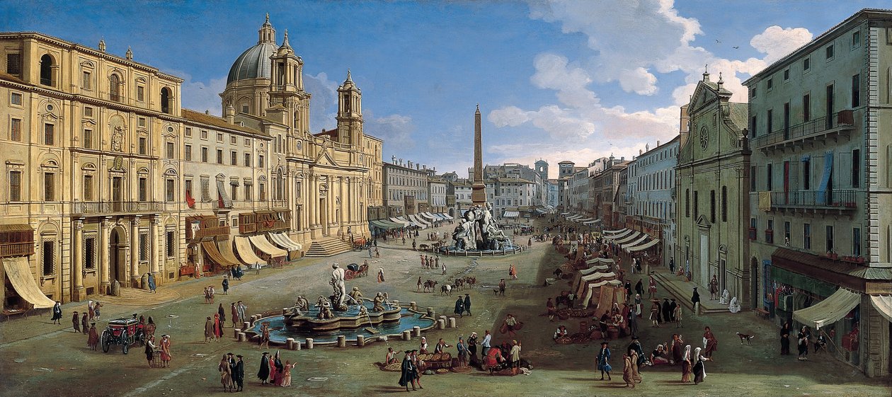 Piazza Navona, Rzym autorstwa Gaspar van Wittel