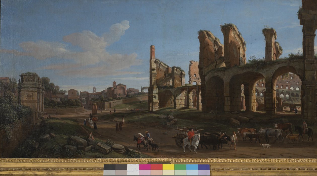 Koloseum i Forum Romanum, 1711 autorstwa Gaspar van Wittel