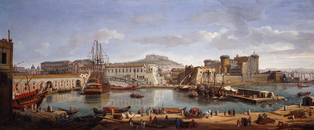 Darsena, Neapol, ok. 1702 autorstwa Gaspar van Wittel