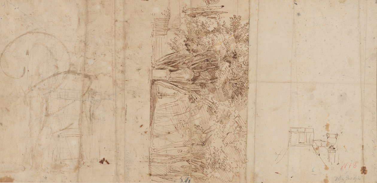 Ogrody Willi Medici autorstwa Gaspar van Wittel