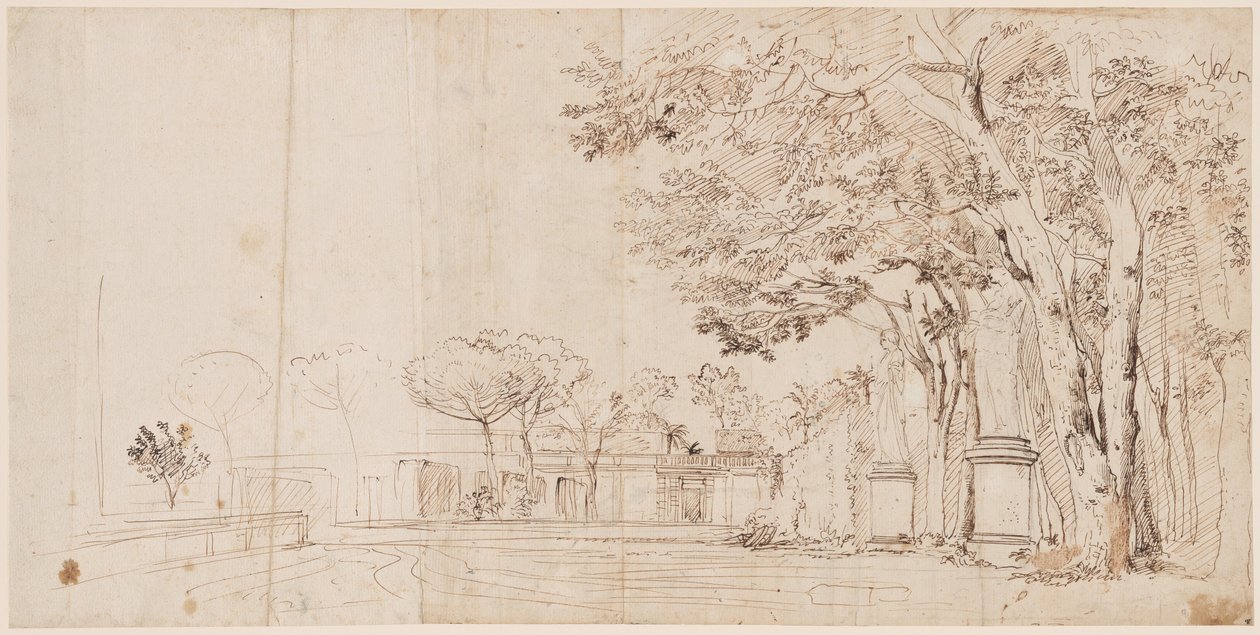 Ogrody Willi Medici autorstwa Gaspar van Wittel