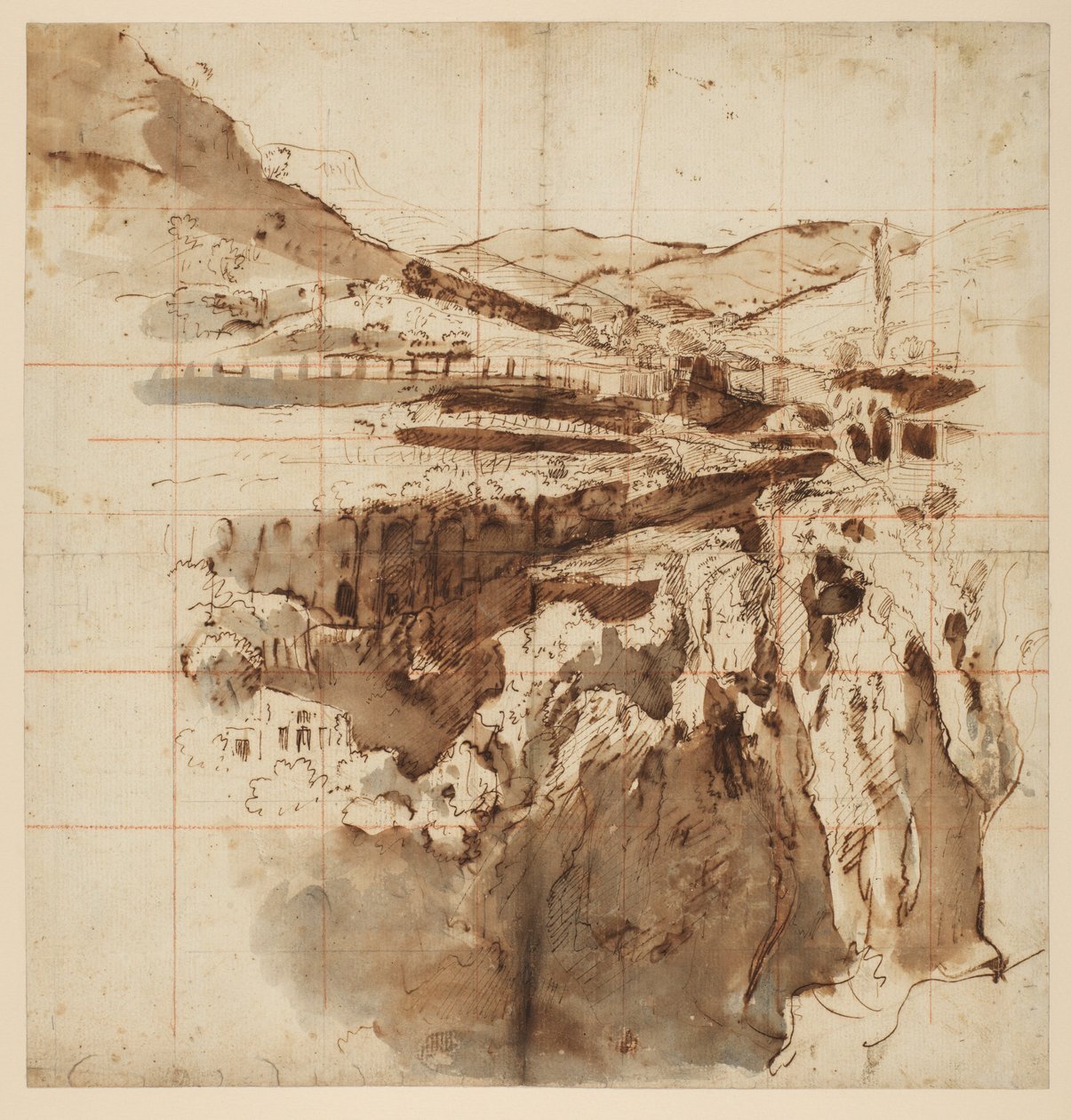 Widok na Tivoli, 1700-10 autorstwa Gaspar van Wittel