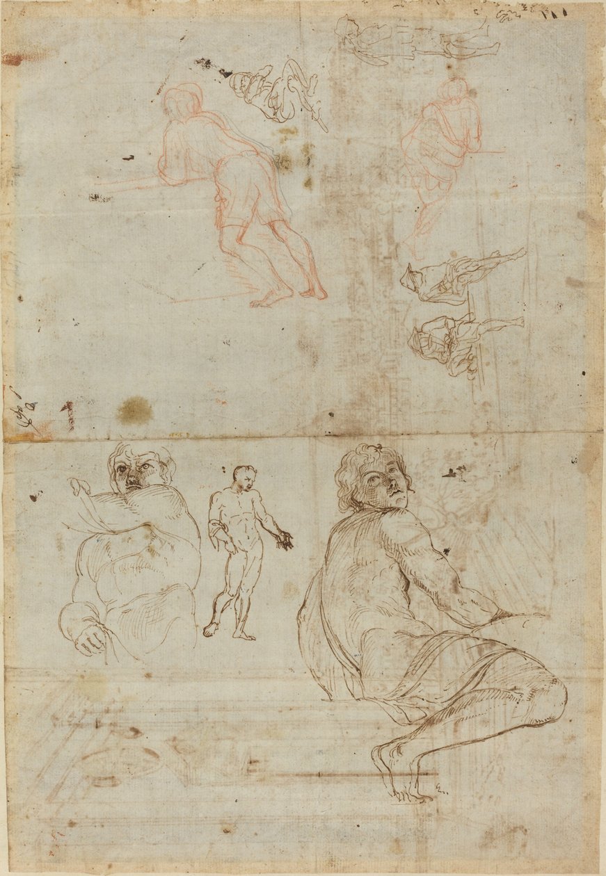 Figurki z Pałacu Farnese i z Life autorstwa Gaspar van Wittel after Annibale Carracci