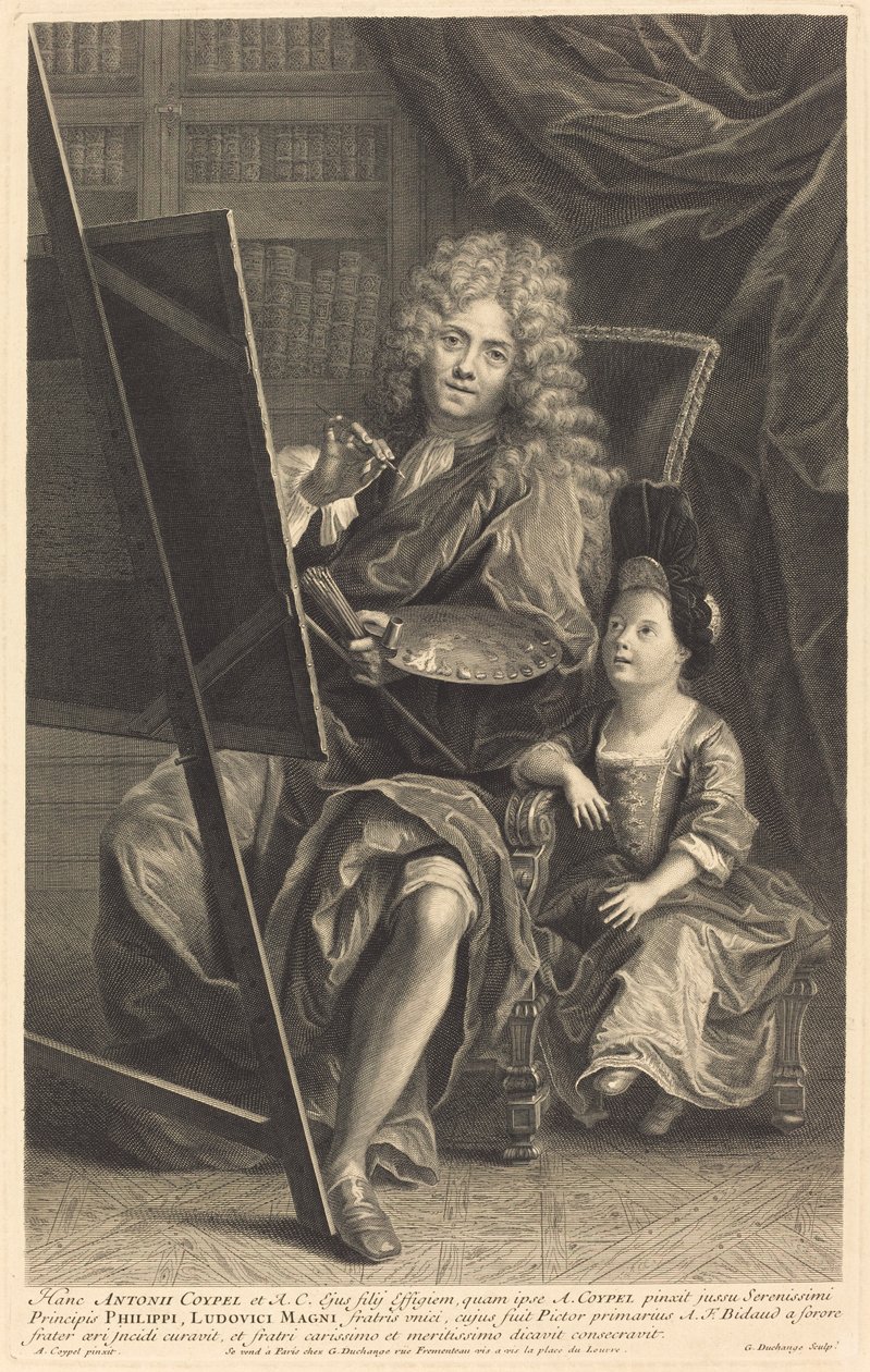 Antoine Coypel i jego syn autorstwa Gaspard Duchange after Antoine Coypel