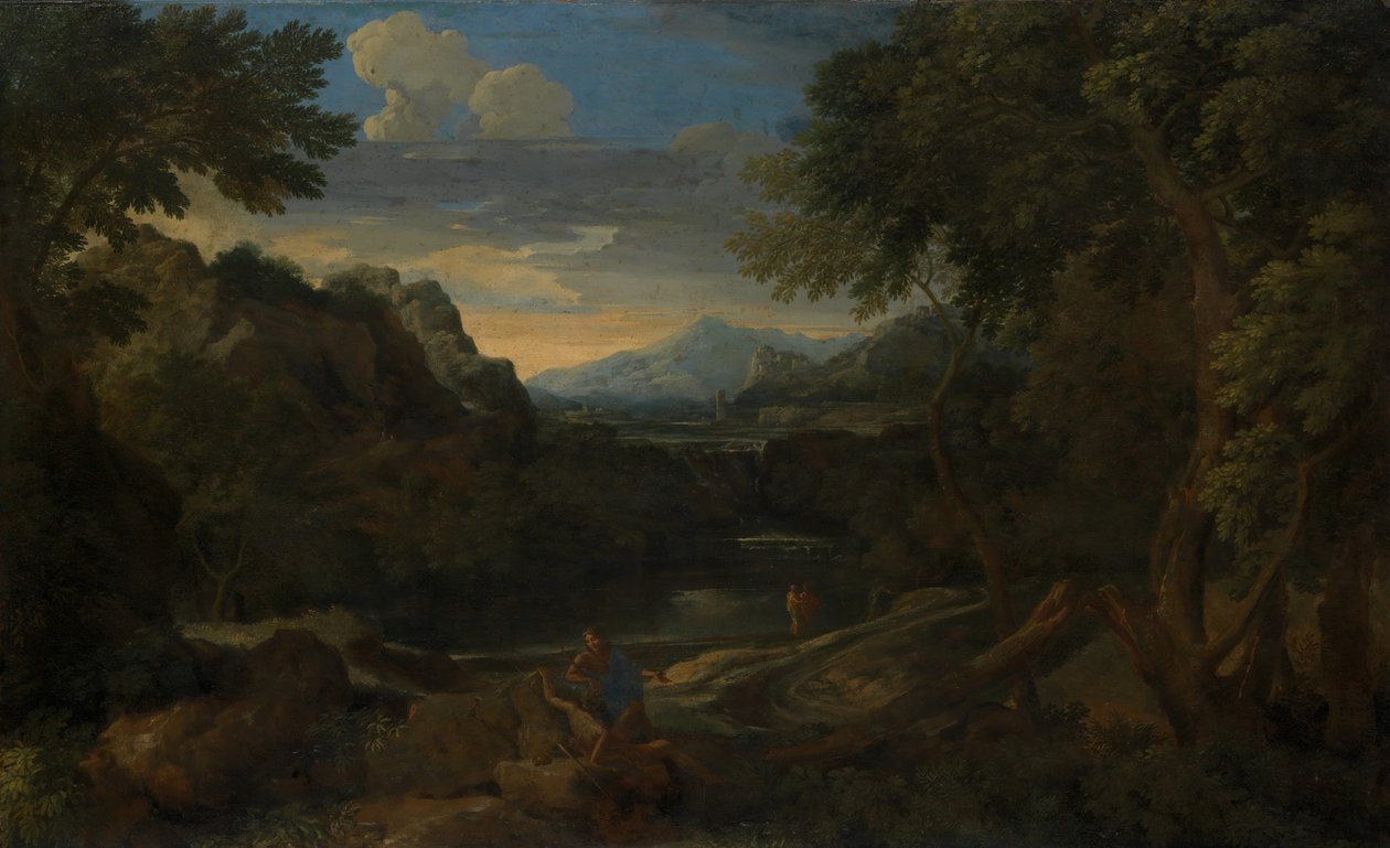 Wyimaginowany krajobraz. autorstwa Gaspard Dughet