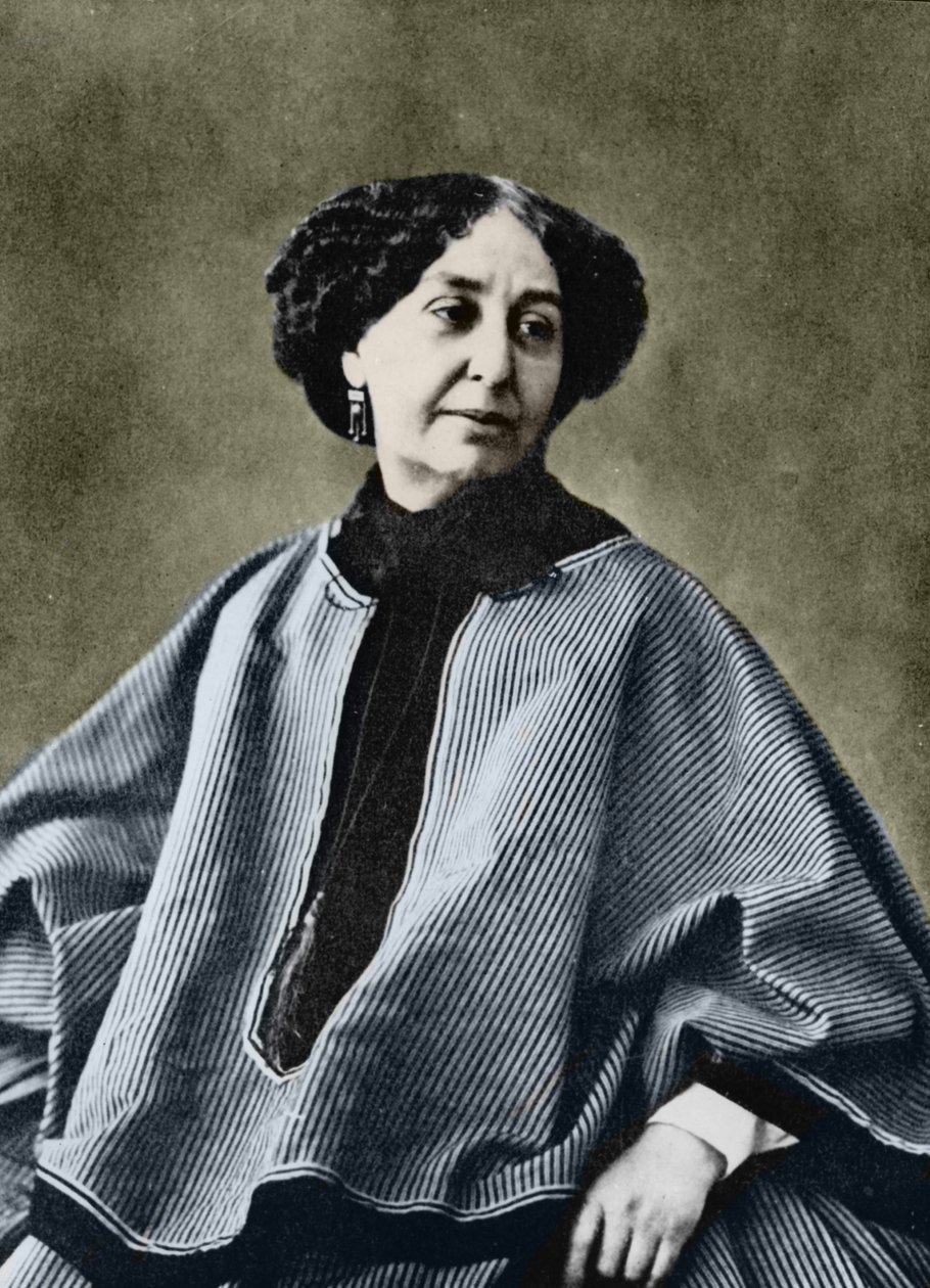 George Sand (Aurore Dupin, Baronne Dudevant) (1804-1876), francuska pisarka, sfotografowana przez Nadara około 1865 roku. autorstwa Gaspard Felix Tournachon Nadar