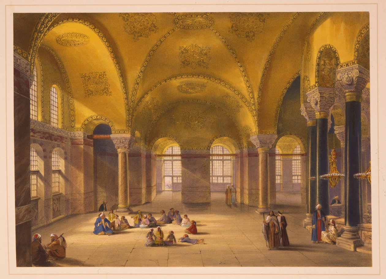 Wnętrze gynaeceum meczetu Ayasofya, dawniej kościoła Hagia Sophia autorstwa Gaspard Fossati