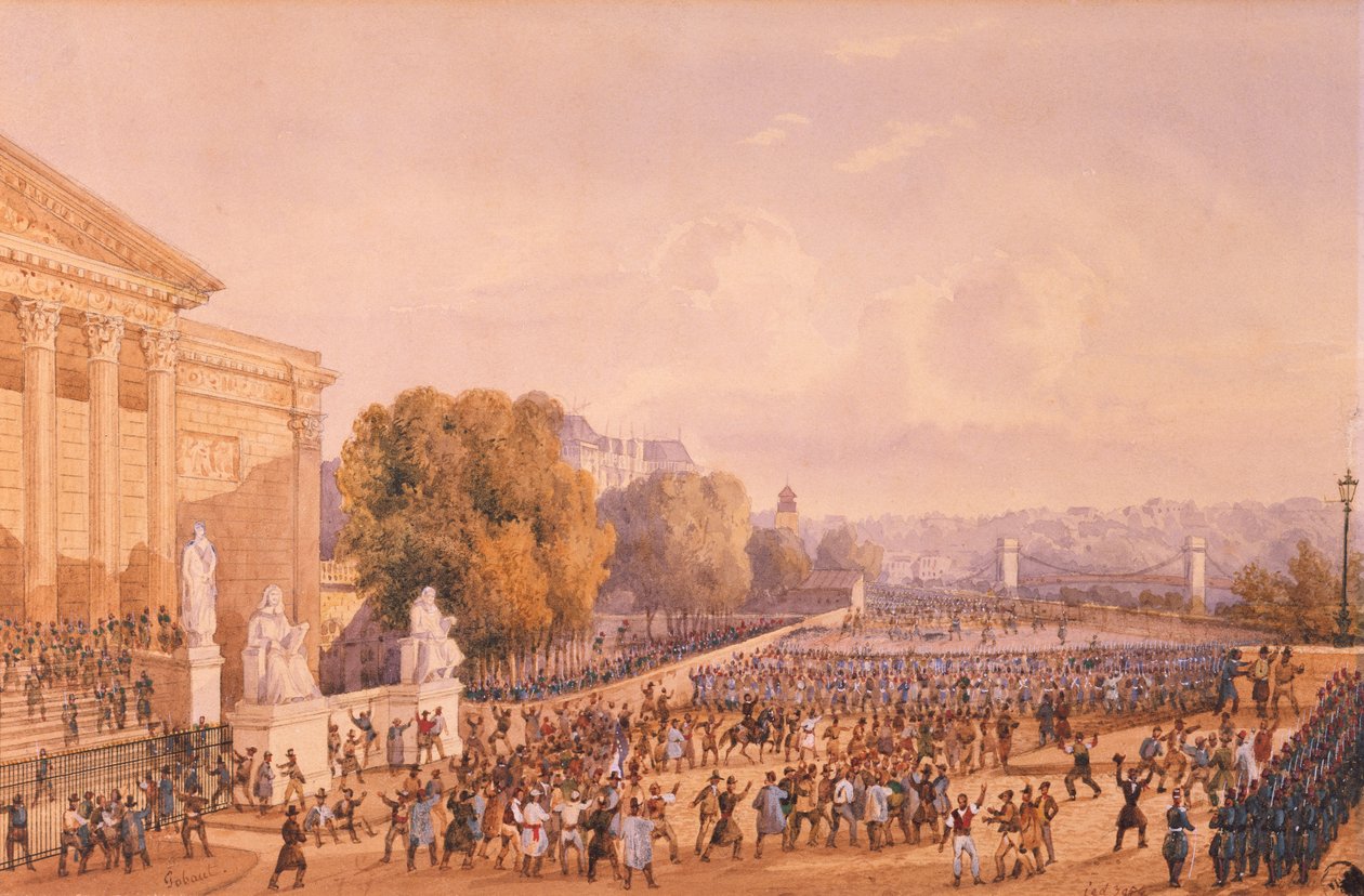 Powstanie przed Pałacem Burbonów, 15 maja 1848 r. autorstwa Gaspard Gobaut