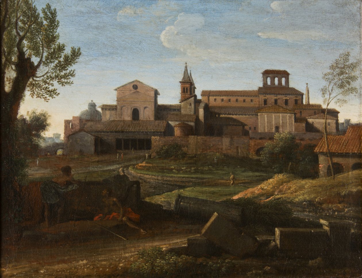 Pejzaż włoski z widokiem św. Jana na Lateranie, ok. 1672-75 (olej na płótnie) autorstwa Gaspard Poussin Dughet