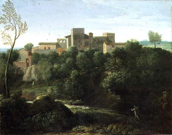 Pejzaż klasyczny (olej na płótnie) autorstwa Gaspard Poussin Dughet