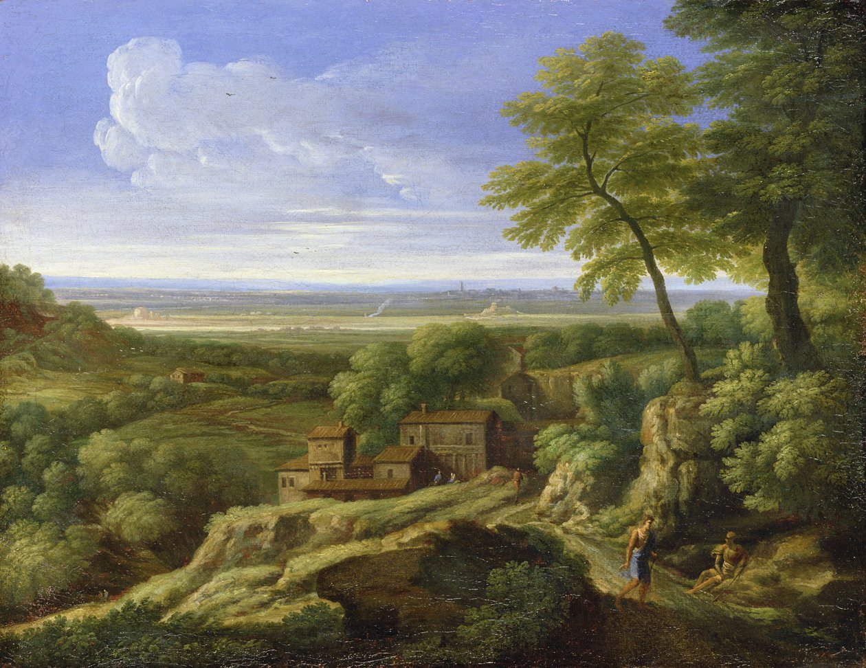 Klasyczny krajobraz (olej na płótnie) autorstwa Gaspard Poussin Dughet