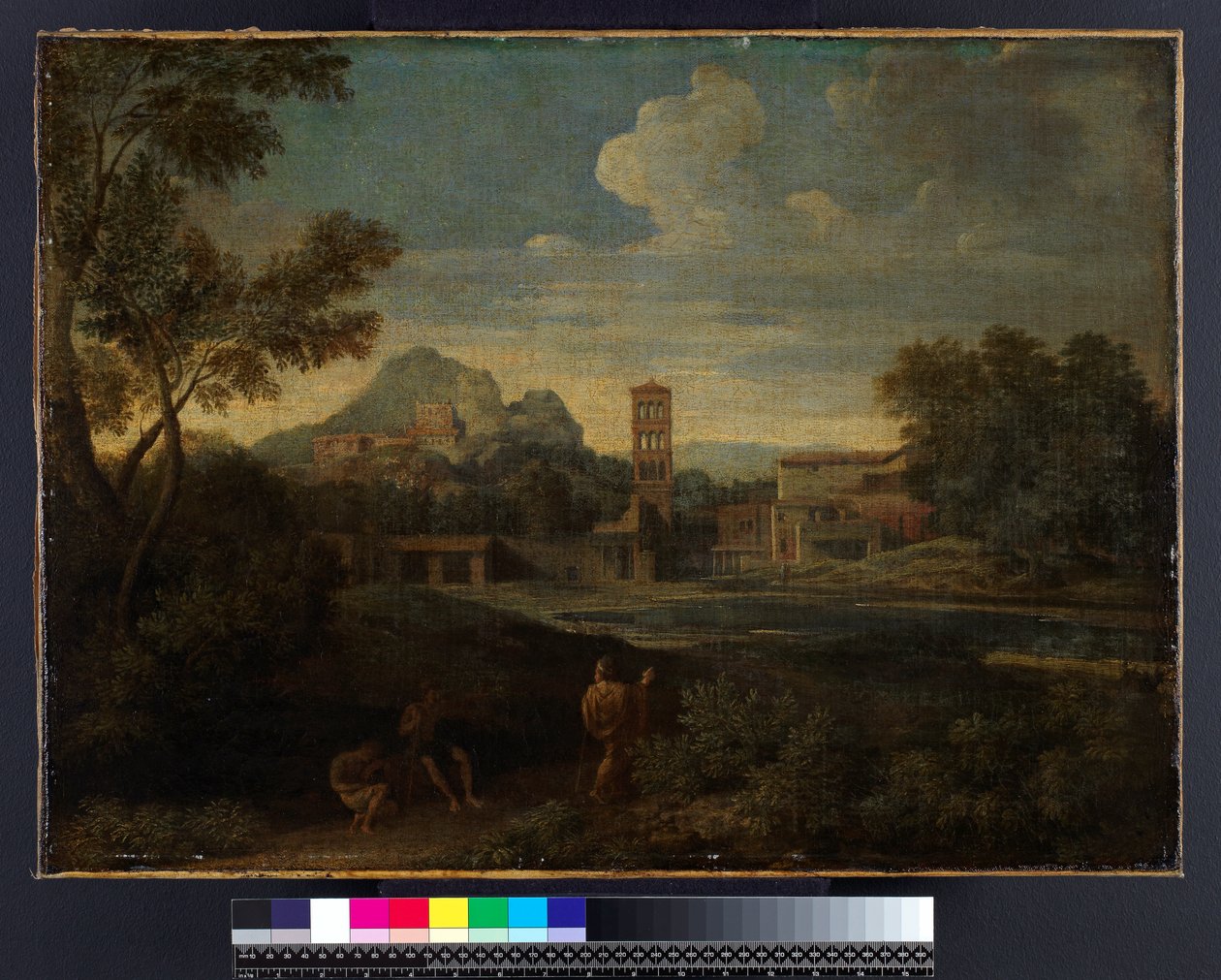 Pejzaż z postaciami, przed 1675 autorstwa Gaspard Poussin Dughet