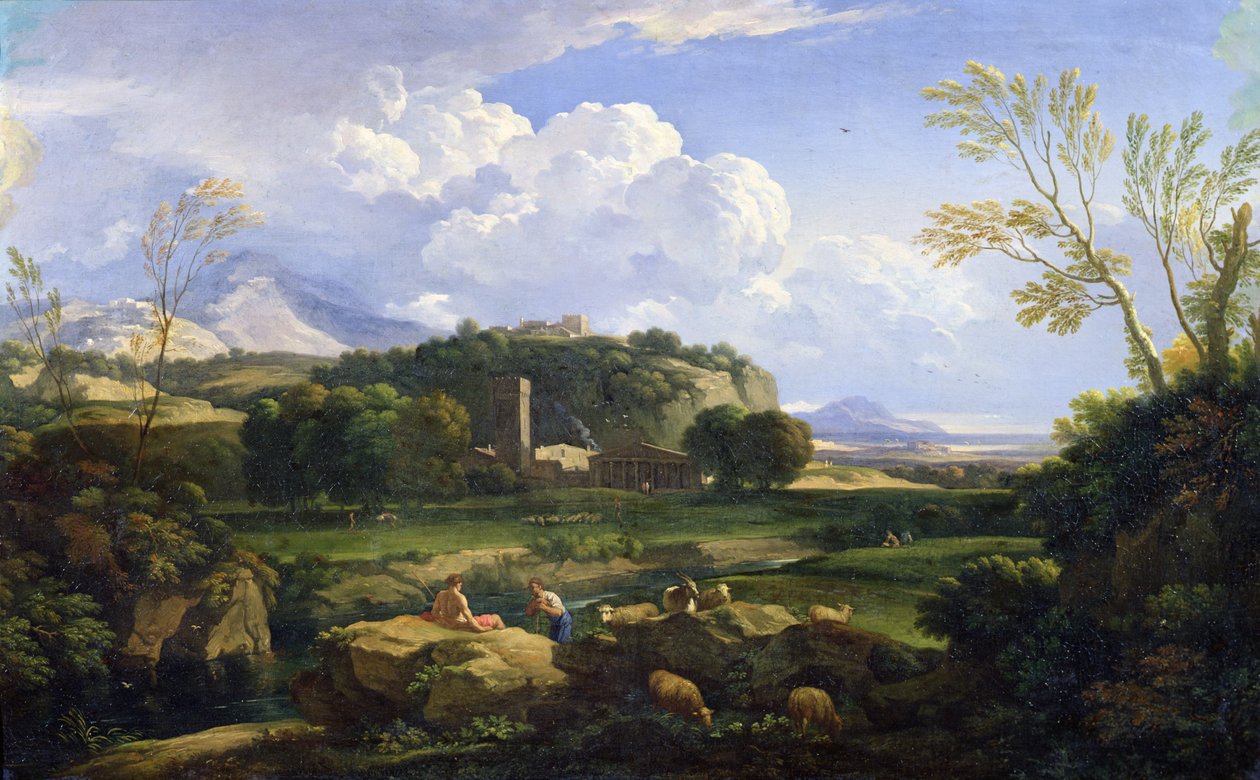 Widok na rzymską Kampanię (olej na płótnie) autorstwa Gaspard Poussin Dughet
