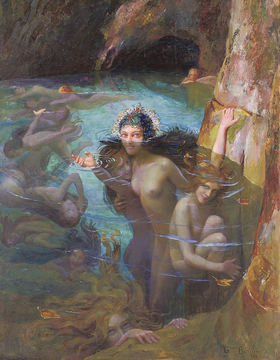 Morskie nimfy w grocie autorstwa Gaston Bussiere