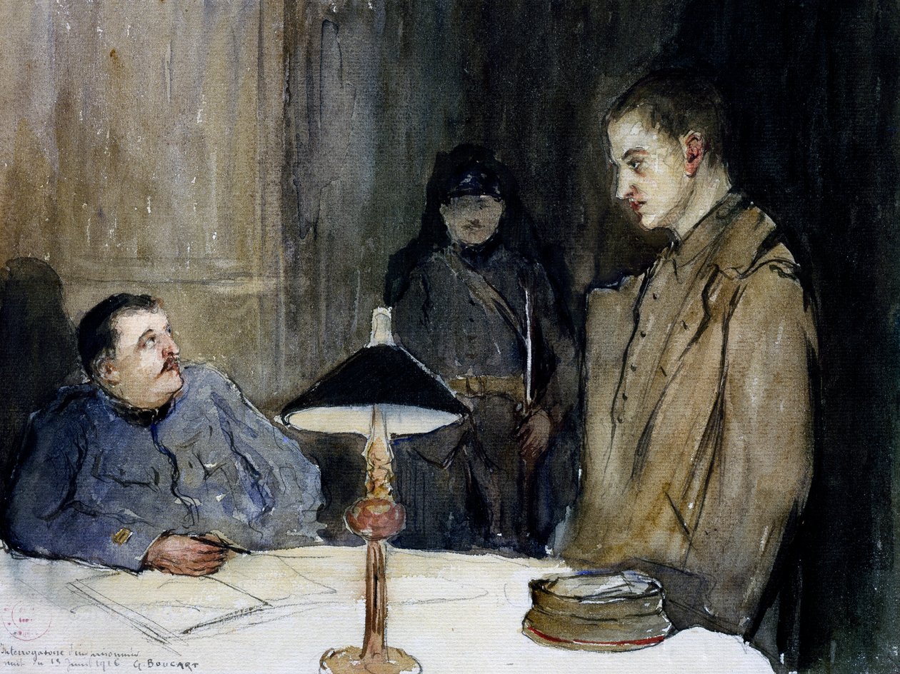 Przesłuchanie więźnia niemieckiego autorstwa Gaston Hippolyte Boucart