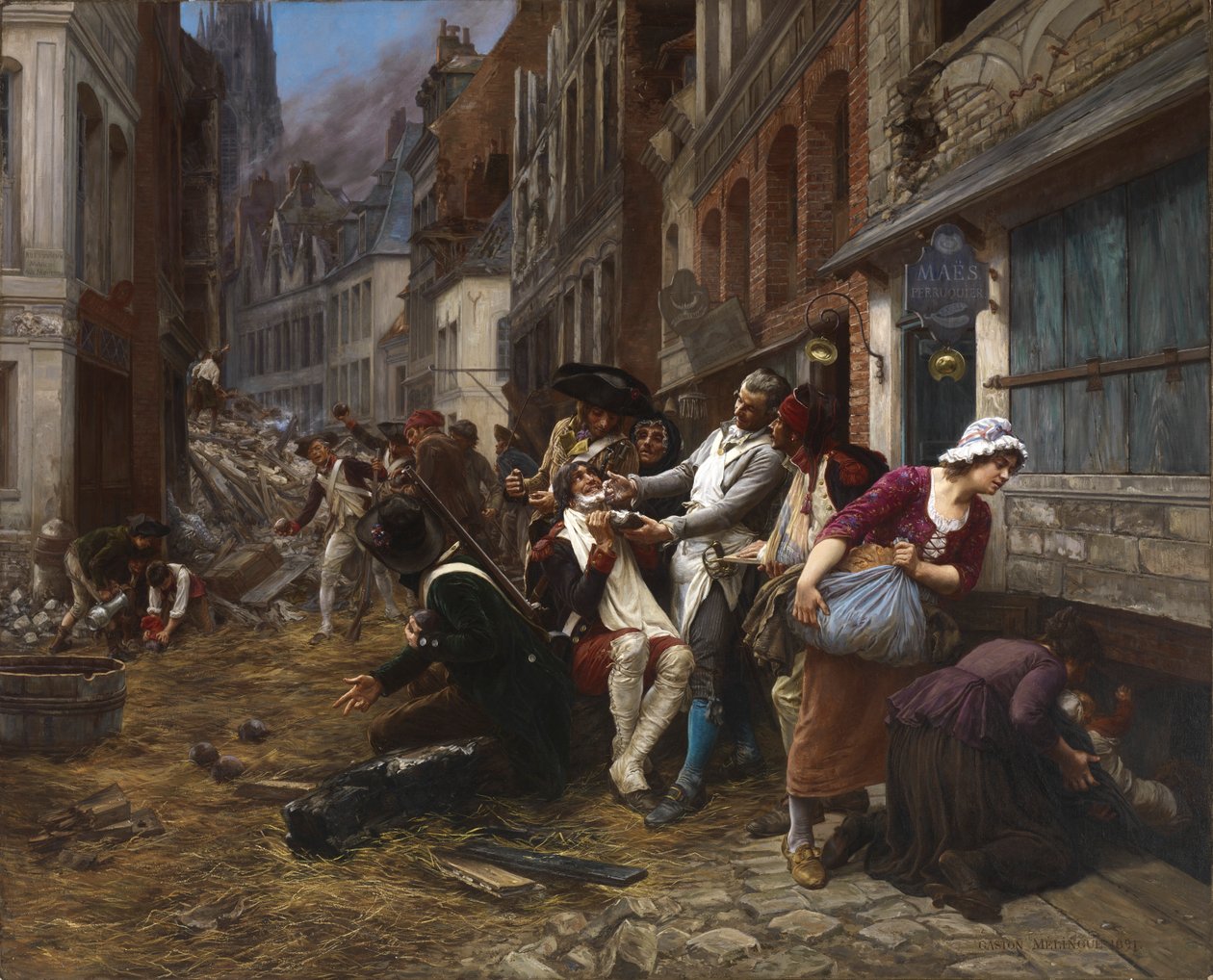 Odcinek oblężenia Lille, 1792, 1891. autorstwa Gaston Theodore Melingue