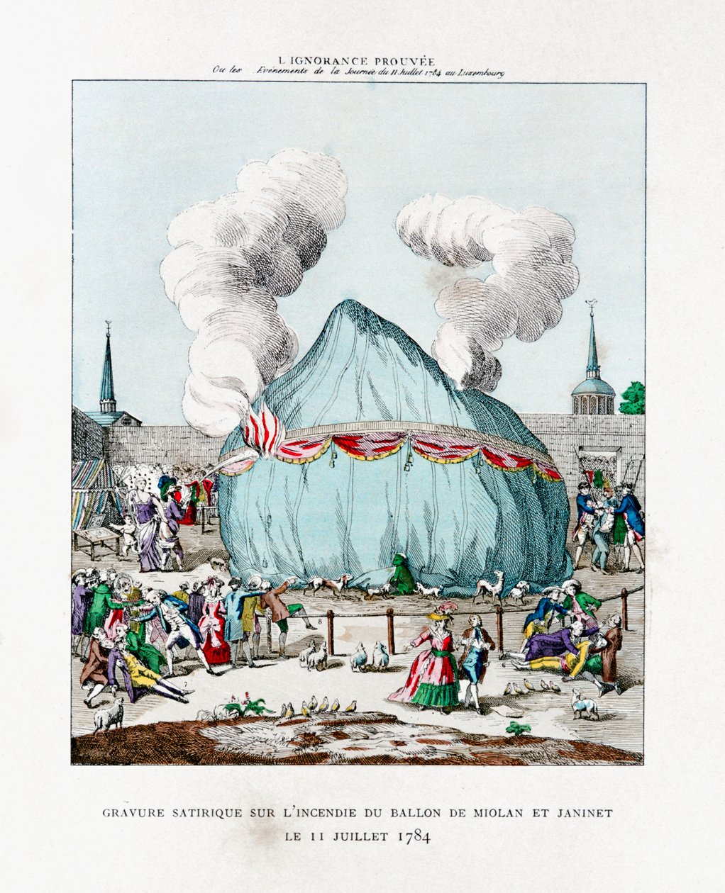 Grawer satyryczny na ogniu balonu Miolana i Janinet 1784 1887 autorstwa Gaston Tissandier