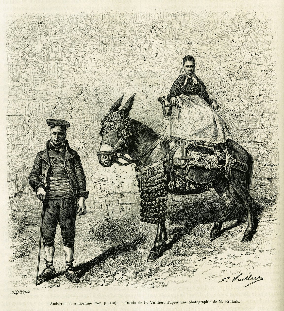 Andora i Andora. Grawer G. Vuillier, ilustrujący opowiadanie Le val d
