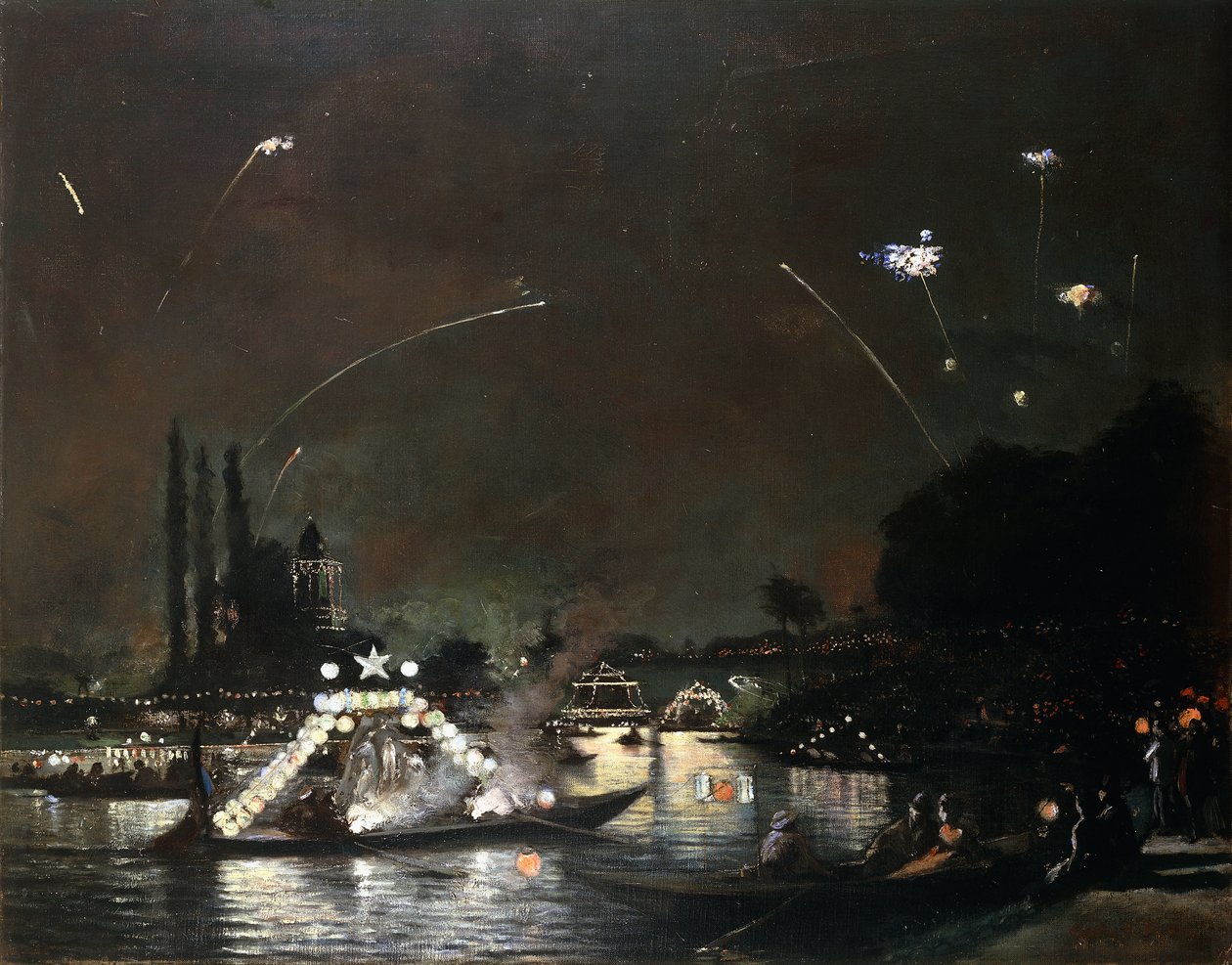 Paryż w nocy 14 lipca; Paryż nocą XIV lipca, autorstwa Gaston de Latouche