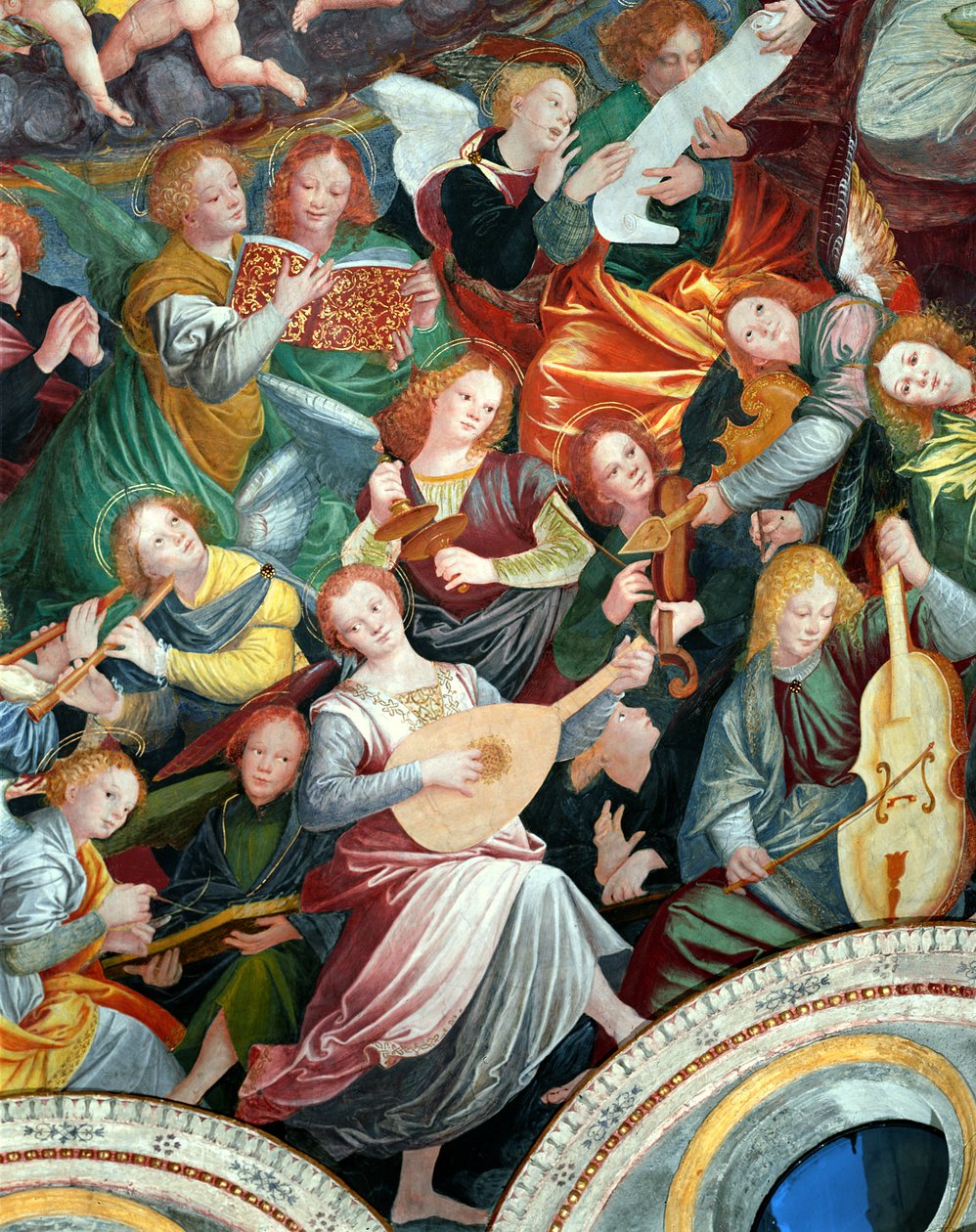 Koncert aniołów, 1534-36 (szczegóły) (zob. 175762) autorstwa Gaudenzio Ferrari