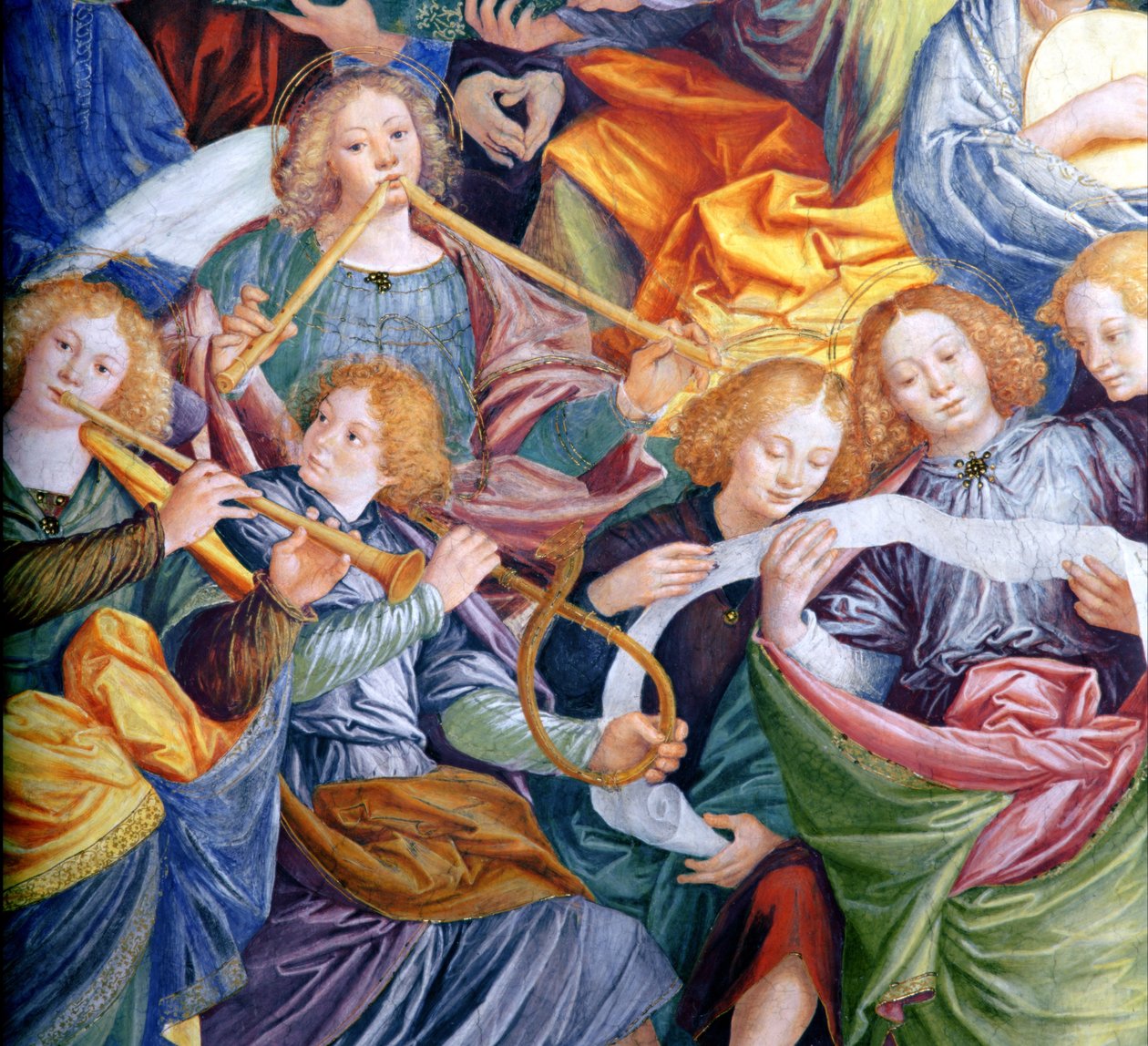 Koncert aniołów, 1534-36 (szczegóły) (zob. 175762) autorstwa Gaudenzio Ferrari