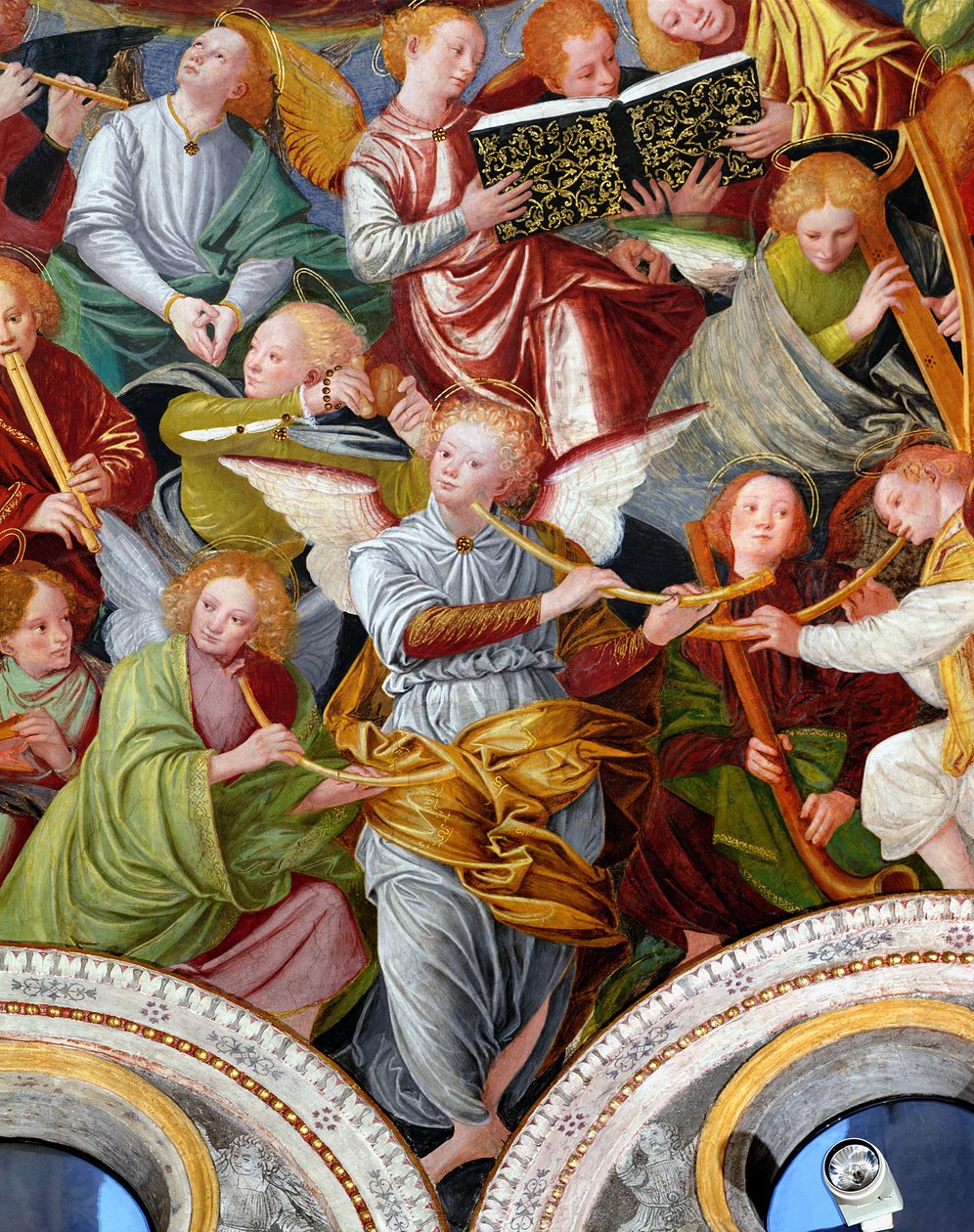 Koncert aniołów, 1534-36 (szczegóły) (zob. 175762) autorstwa Gaudenzio Ferrari