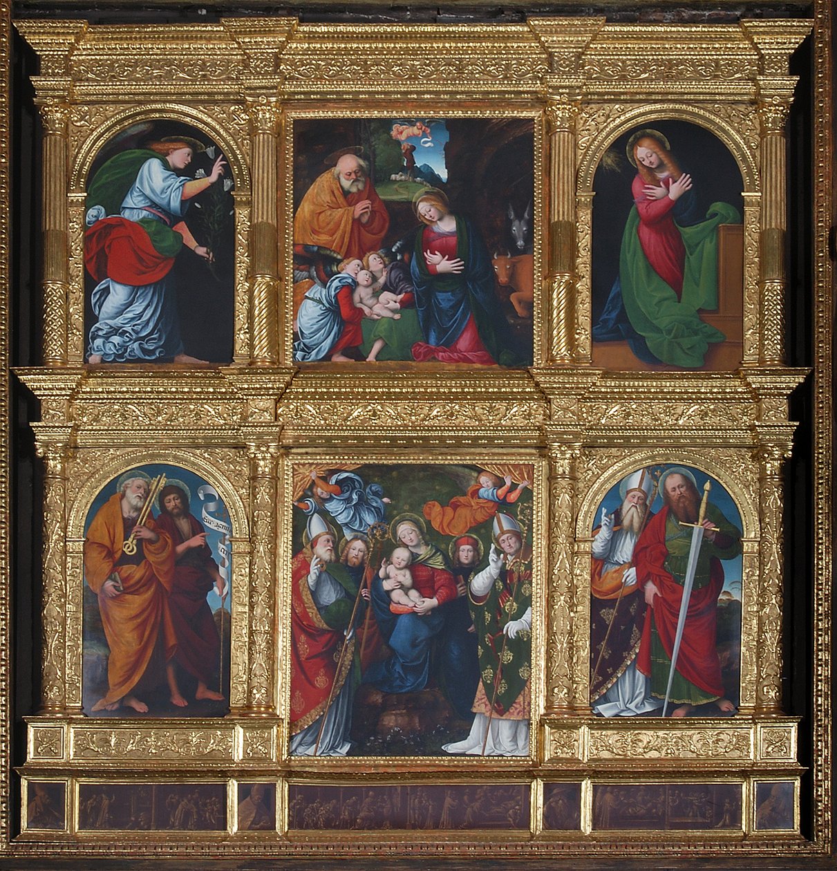 Zwiastowanie i Narodzenie, 1516 r. autorstwa Gaudenzio Ferrari