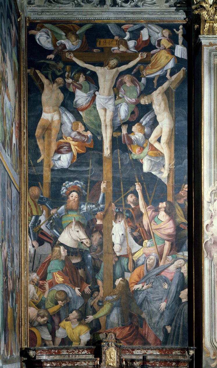 Ukrzyżowanie, fresk, Gaudenzio Ferrari (1475-1546) autorstwa Gaudenzio Ferrari