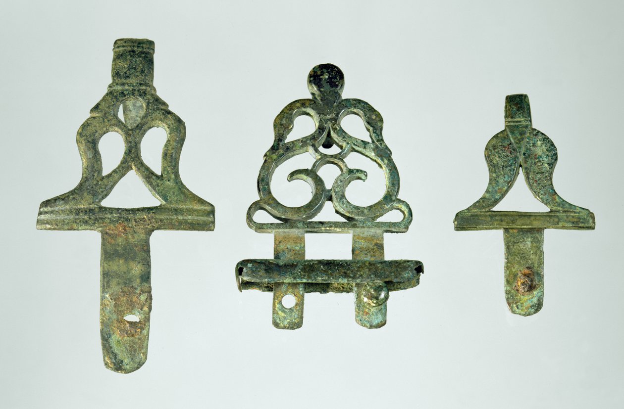 Zaczepy do paska, z Chalons-sur-Marne, Tene II (300-120 pne) (metalowe) autorstwa Gaulish