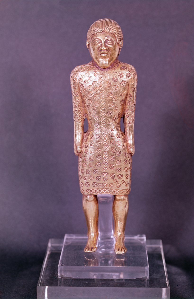 Statuetka mężczyzny, z Le Mans, 475-300 pne (złoto) autorstwa Gaulish