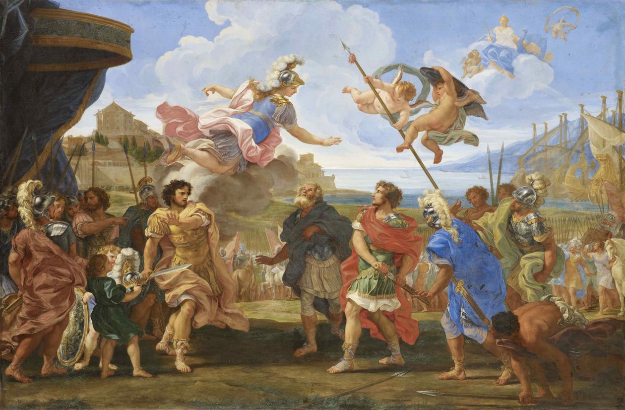 Kłótnia między Agamemnonem a Achillesem, ca. 1695. autorstwa Gaulli