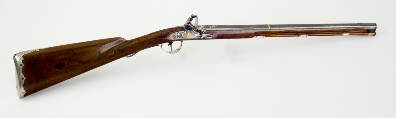 Pistolet skałkowy dla dziecka, ok.1780 (drewno, stal, róg i srebro ze złoceniem i błękitem) autorstwa Gavrila Permyakov