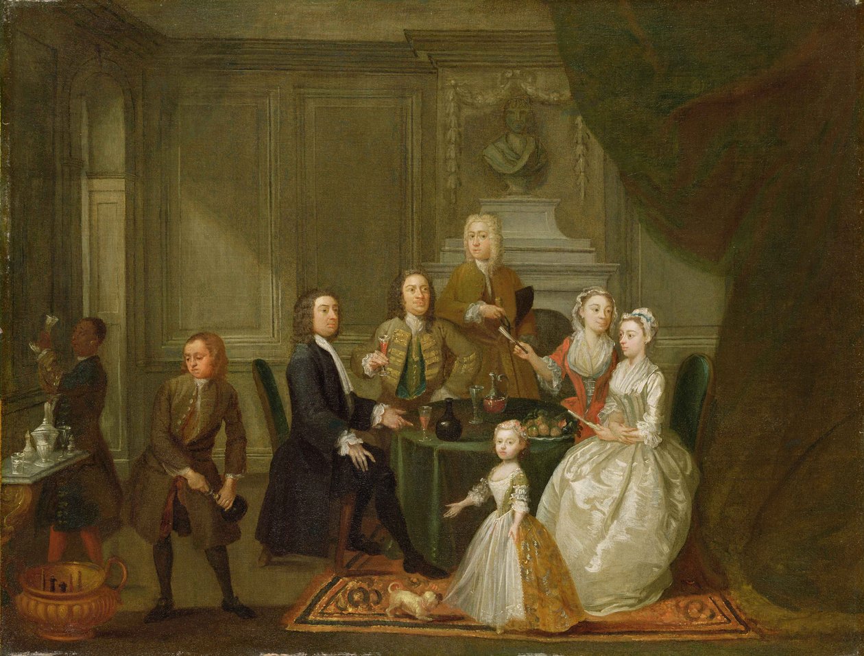 Portret grupowy, prawdopodobnie rodziny Raikes, ok. 1730-32 (olej na płótnie) autorstwa Gawen Hamilton