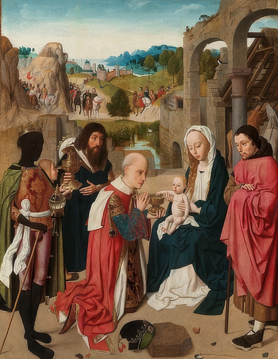 Adoracja Trzech Króli. Około 1480-85 autorstwa Geertgen Tot sint Jans