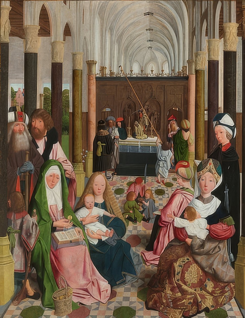 Święte pokrewieństwo. Około 1495 r. autorstwa Geertgen Tot sint Jans