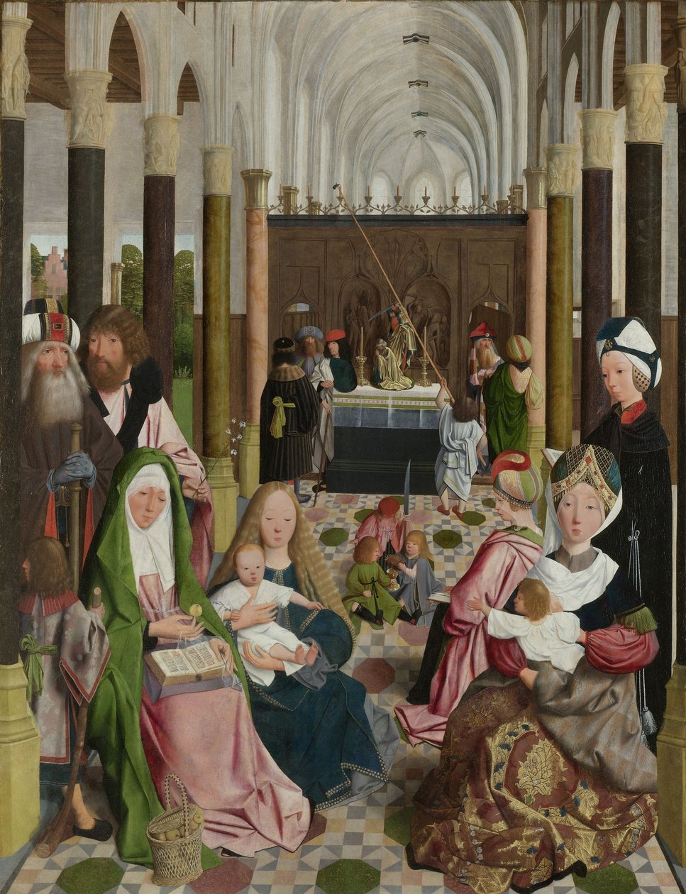 Święte pokrewieństwo, c.1495 autorstwa Geertgen Tot sint Jans