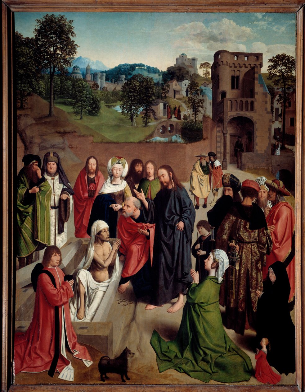 La Resurrection de Lazarus Obraz Gerarda de Saint-Jeana (1460/1465-1488/1493) XV w. Słońce. 1,27x0,97 m² autorstwa Geertgen Tot sint Jans